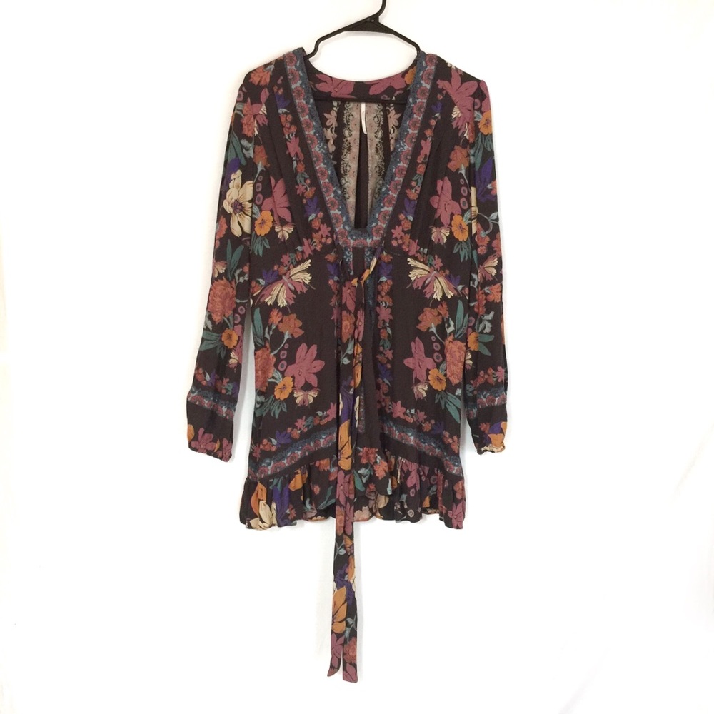 Free People floral dress Boho flowers Size 8